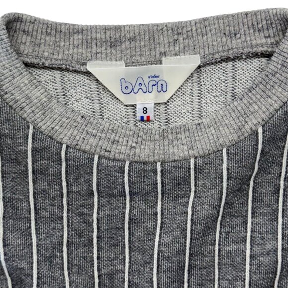 ATELIER BARN - SHORT SWEATSHIRT - 100% COTTON - GREY - NEW NO TAG - Picture 3 of 4